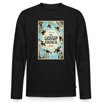 The Gossip Council: Vintage Dog Circle - Men's Premium Organic Long Sleeve Shirt - black - Front - Nico (187cm)
