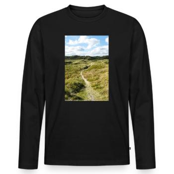 Dune Trail in Søndervig, Denmark - Men's Premium Organic Long Sleeve Shirt - black - Front - Nico (187cm)