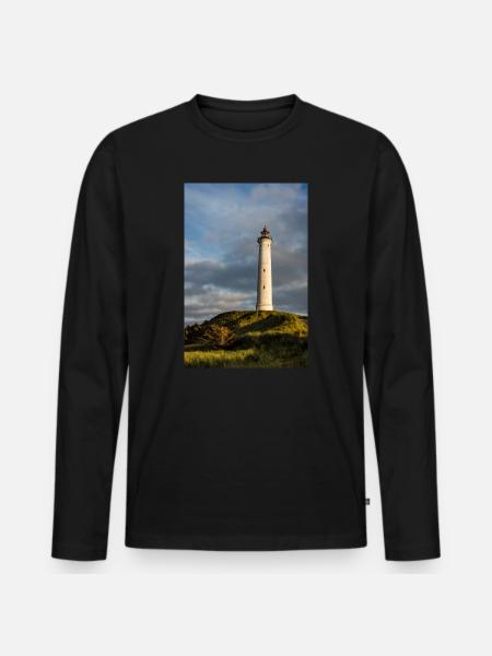Lighthouse Lyngvig Fyr in Denmark - Men's Premium Organic Long Sleeve Shirt - black