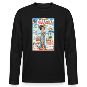 Waage - Zwei Optionen, drei Stunden Entscheidung - Männer Premium Bio Langarmshirt - Schwarz - Vorne - Nico (187cm)