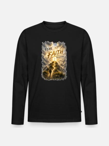 Fear_faides_faith - Männer Premium Bio Langarmshirt - Schwarz