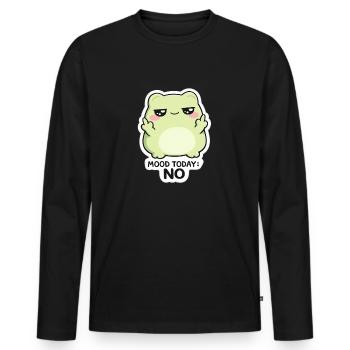 Humeur aujourd’hui : Non – Créature Kawaii Verte - T-shirt manches longues Premium bio Homme - noir - Devant - Nico (187cm)