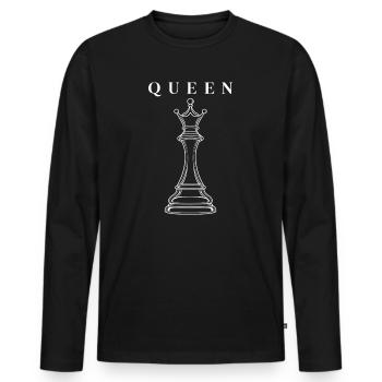 Reine - T-shirt manches longues Premium bio Homme - noir - Devant - Nico (187cm)