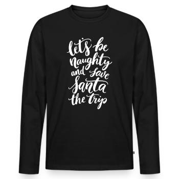 Weihnachten Christmas Xmas Böse Geschenk - Männer Premium Bio Langarmshirt - Schwarz - Vorne - Nico (187cm)