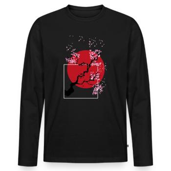 Tatouage Japon - T-shirt manches longues Premium bio Homme - noir - Devant - Nico (187cm)