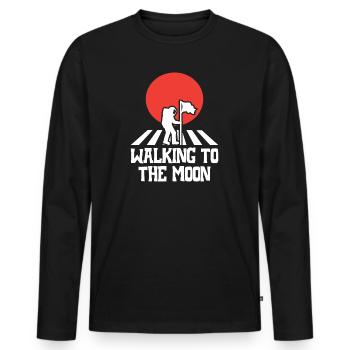 Walking to the Moon - Männer Premium Bio Langarmshirt - Schwarz - Vorne - Nico (187cm)