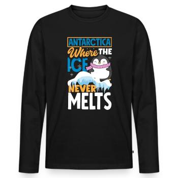 Antarctica where the ice never melts Expedition - Men's Premium Organic Long Sleeve Shirt - black - Front - Nico (187cm)