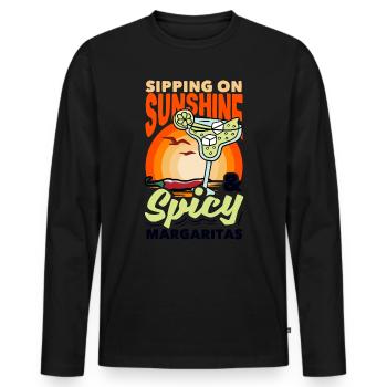Attenzione Spicy Margarita Cocktail Lover's - Männer Premium Bio Langarmshirt - Schwarz - Vorne - Nico (187cm)