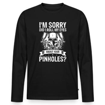 Autolackierer Angebot für Karosseriebauer - Männer Premium Bio Langarmshirt - Schwarz - Vorne - Nico (187cm)