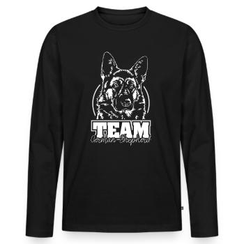 TEAM GERMAN SHEPHERD Wilsigns Hundesport Hunde - Männer Premium Bio Langarmshirt - Schwarz - Vorne - Nico (187cm)