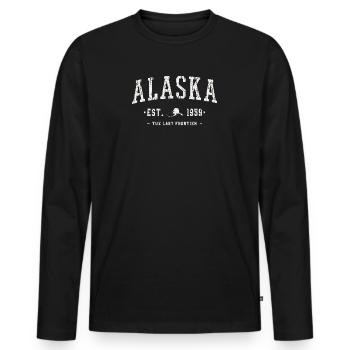 Alaska - Men's Premium Organic Long Sleeve Shirt - black - Front - Nico (187cm)