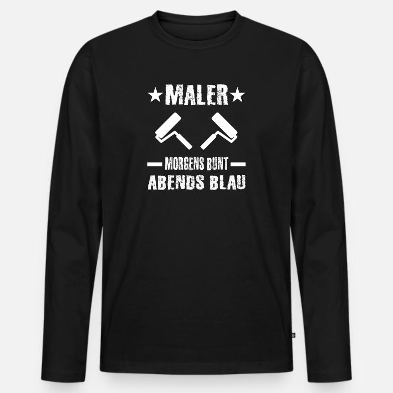 Maler - Männer Premium Bio Langarmshirt - Schwarz