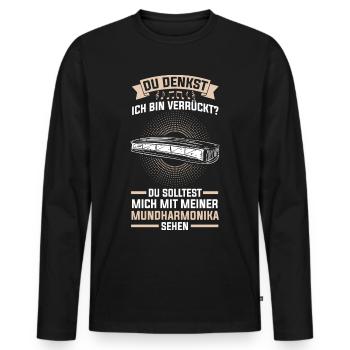 Harmonica Mundharmonika Akkord-mundharmonika - Männer Premium Bio Langarmshirt - Schwarz - Vorne - Nico (187cm)