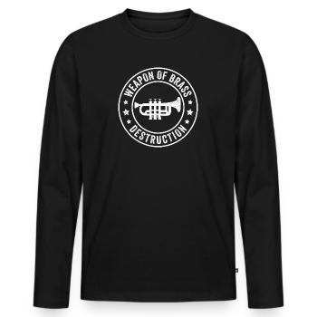 Trompete Blasmusik Trompeter Blasinstrument - Männer Premium Bio Langarmshirt - Schwarz - Vorne - Nico (187cm)