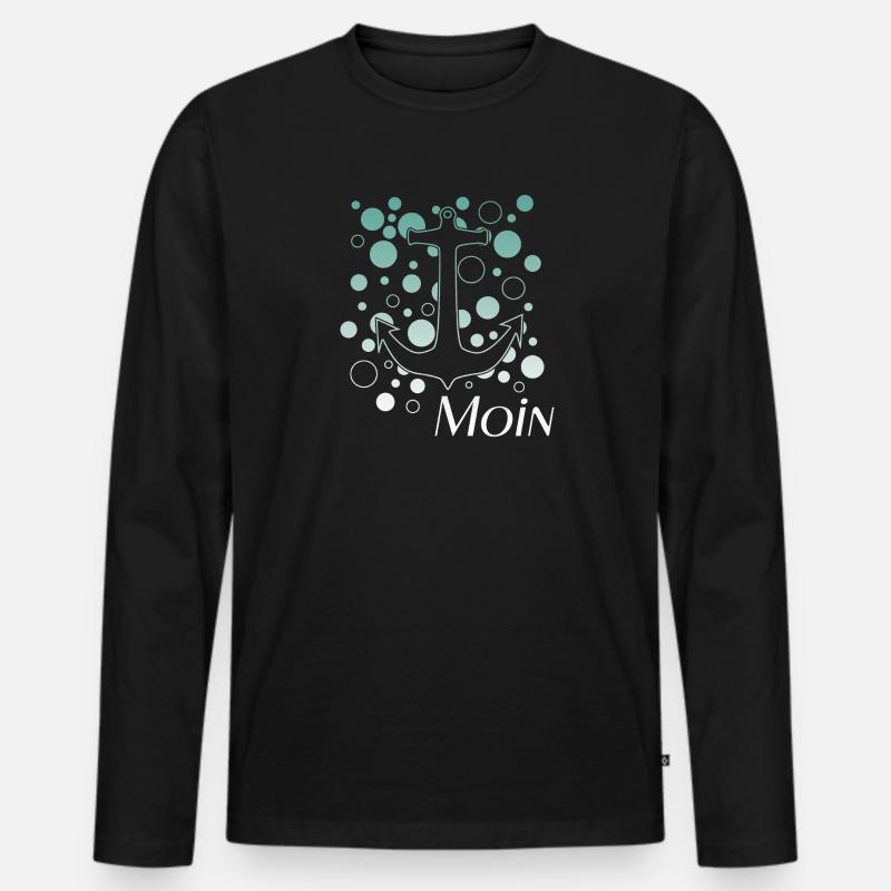 Moin - Männer Premium Bio Langarmshirt - Schwarz