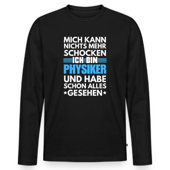 Physicien non choquable - T-shirt manches longues Premium bio Homme - noir - Devant - Nico (187cm)