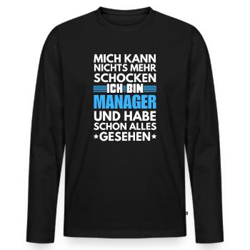 Nicht schockbarer Manager - Männer Premium Bio Langarmshirt - Schwarz - Vorne - Nico (187cm)