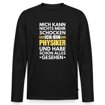 Physicien non choquable - T-shirt manches longues Premium bio Homme - noir - Devant - Nico (187cm)