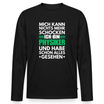 Nicht schockbarer Physiker - Männer Premium Bio Langarmshirt - Schwarz - Vorne - Nico (187cm)