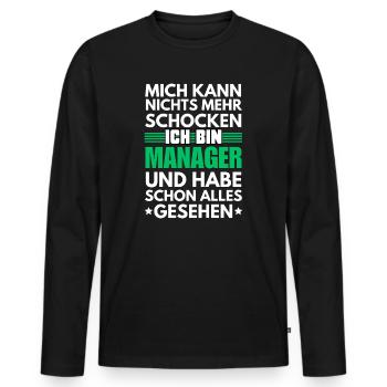 Nicht schockbarer Manager - Männer Premium Bio Langarmshirt - Schwarz - Vorne - Nico (187cm)