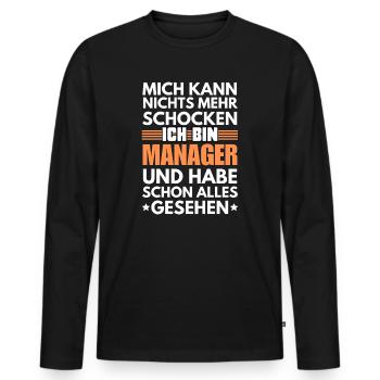 Nicht schockbarer Manager - Männer Premium Bio Langarmshirt - Schwarz - Vorne - Nico (187cm)