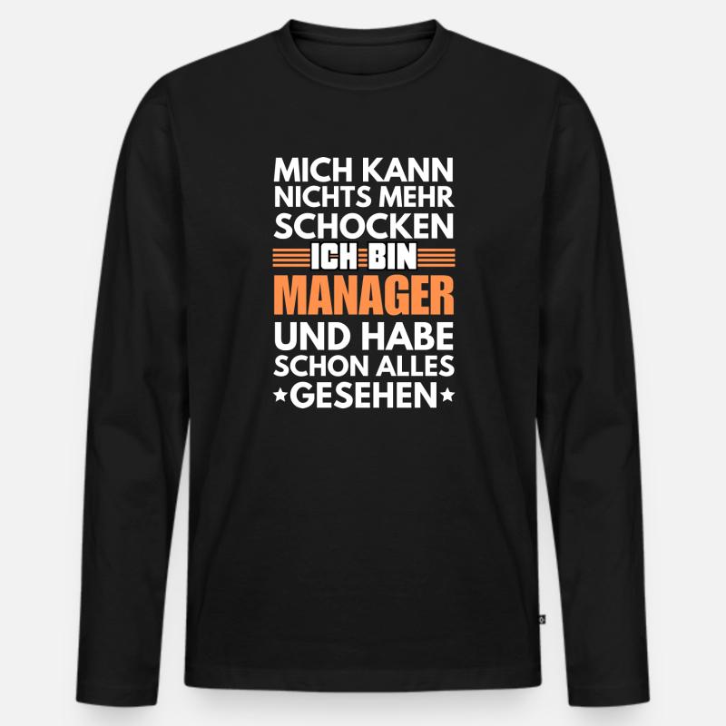 Nicht schockbarer Manager - Männer Premium Bio Langarmshirt - Schwarz