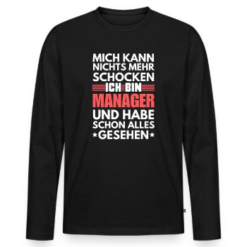 Nicht schockbarer Manager - Männer Premium Bio Langarmshirt - Schwarz - Vorne - Nico (187cm)