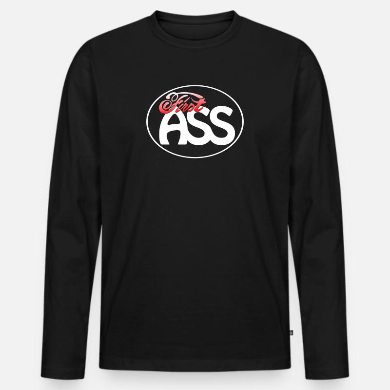 First Ass Logo - Frame - FA03 - Männer Premium Bio Langarmshirt - Schwarz