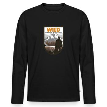 Wilderness Outdoor Adventure - Men's Premium Organic Long Sleeve Shirt - black - Front - Nico (187cm)