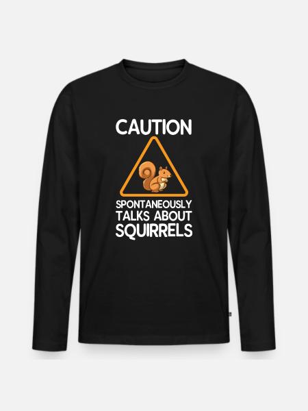 squirrel - Men's Premium Organic Long Sleeve Shirt - black