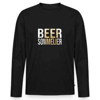 Beer Saying Beer Drinker Gift Beer Sommelier - Men's Premium Organic Long Sleeve Shirt - black - Front - Nico (187cm)