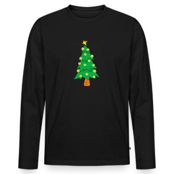 Christmas Tree With Tennis Balls Tennis Christmas - Men's Premium Organic Long Sleeve Shirt - black - Front - Nico (187cm)