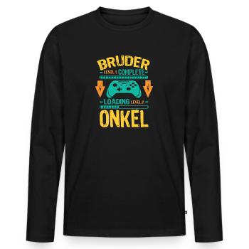 Bruder Level Complete Werdender Onkel Loading - Männer Premium Bio Langarmshirt - Schwarz - Vorne - Nico (187cm)