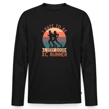 Cadeau de course XC amusant XC Runner Edition - T-shirt manches longues Premium bio Homme - noir - Devant - Nico (187cm)