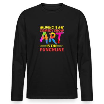 Artiste Peintre L’art graphique est l’art de la punchline - T-shirt manches longues Premium bio Homme - noir - Devant - Nico (187cm)
