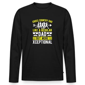 Coureur de fond et entraîneur de cross-country - Cross unique - T-shirt manches longues Premium bio Homme - noir - Devant - Nico (187cm)