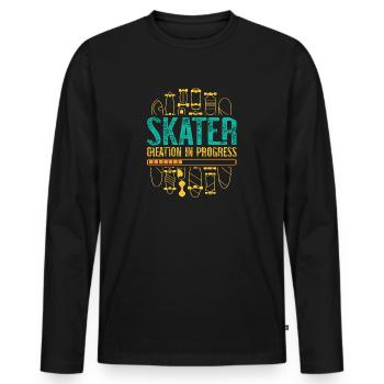 Skateboarding Skateboard Design For Skateboarder - Männer Premium Bio Langarmshirt - Schwarz - Vorne - Nico (187cm)