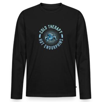 Ice Swimming frozen therapy Hot Endorphins Ice - Männer Premium Bio Langarmshirt - Schwarz - Vorne - Nico (187cm)