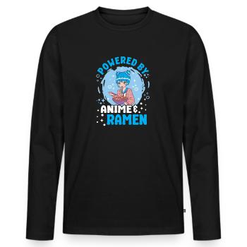 Pwered By Anime Ramen Japanese Anime Manga Otaku - Men's Premium Organic Long Sleeve Shirt - black - Front - Nico (187cm)