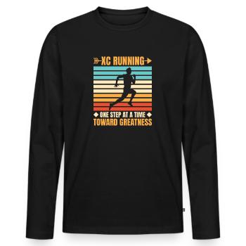 Funny XC Running Gift XC Runner Edition - Men's Premium Organic Long Sleeve Shirt - black - Front - Nico (187cm)