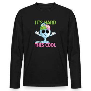 It´s Hard Being This Cool Gelato Dessert Popsicle - Männer Premium Bio Langarmshirt - Schwarz - Vorne - Nico (187cm)