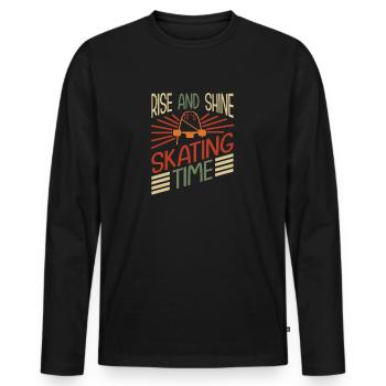 Skateboarding Skateboard Design For Skateboarder - Männer Premium Bio Langarmshirt - Schwarz - Vorne - Nico (187cm)