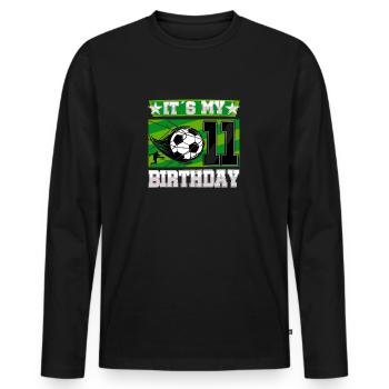 11th birthday Boy Soccer 11 Years Old Gifts - Männer Premium Bio Langarmshirt - Schwarz - Vorne - Nico (187cm)