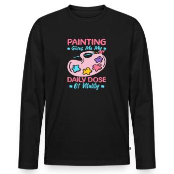 Artist Painter Graphic Painting My Daily Dose Art - Männer Premium Bio Langarmshirt - Schwarz - Vorne - Nico (187cm)