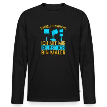 Maître peintre Parlez-moi moi-même Idée de peintre - T-shirt manches longues Premium bio Homme - noir - Devant - Nico (187cm)