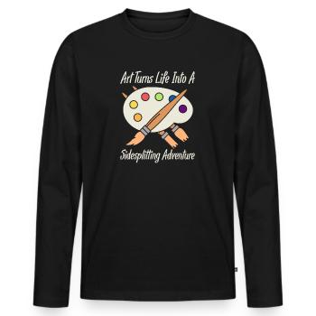 Artist Painter Graphic Sidesplitting Adventure - Men's Premium Organic Long Sleeve Shirt - black - Front - Nico (187cm)