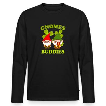 Gnomes Buddies Idée cadeau amusante pour nain de pelouse - T-shirt manches longues Premium bio Homme - noir - Devant - Nico (187cm)