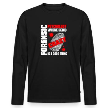 Psychologue médico-légal Professionnel Cadeau médico-légal - T-shirt manches longues Premium bio Homme - noir - Devant - Nico (187cm)