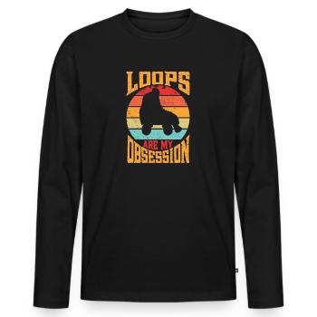 Rollerskater Party Loops My Obsession Gift Idea - Männer Premium Bio Langarmshirt - Schwarz - Vorne - Nico (187cm)