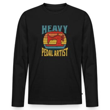 Heavy Pedal Artist - Machine à coudre Quilter - T-shirt manches longues Premium bio Homme - noir - Devant - Nico (187cm)